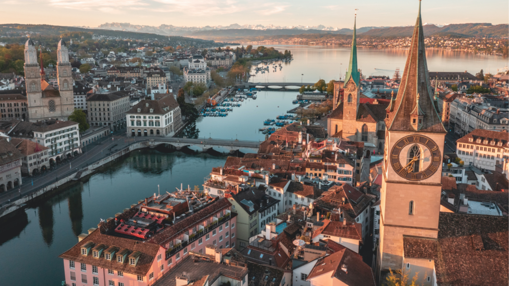 Aerial view of Zürich, Switzerland