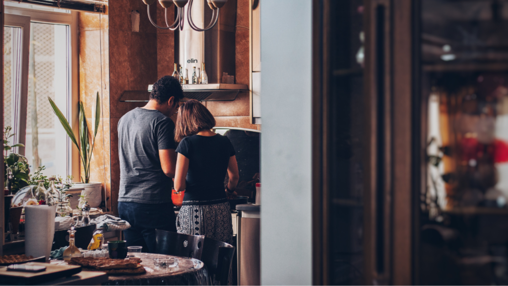 Couple in the kitchen of a house